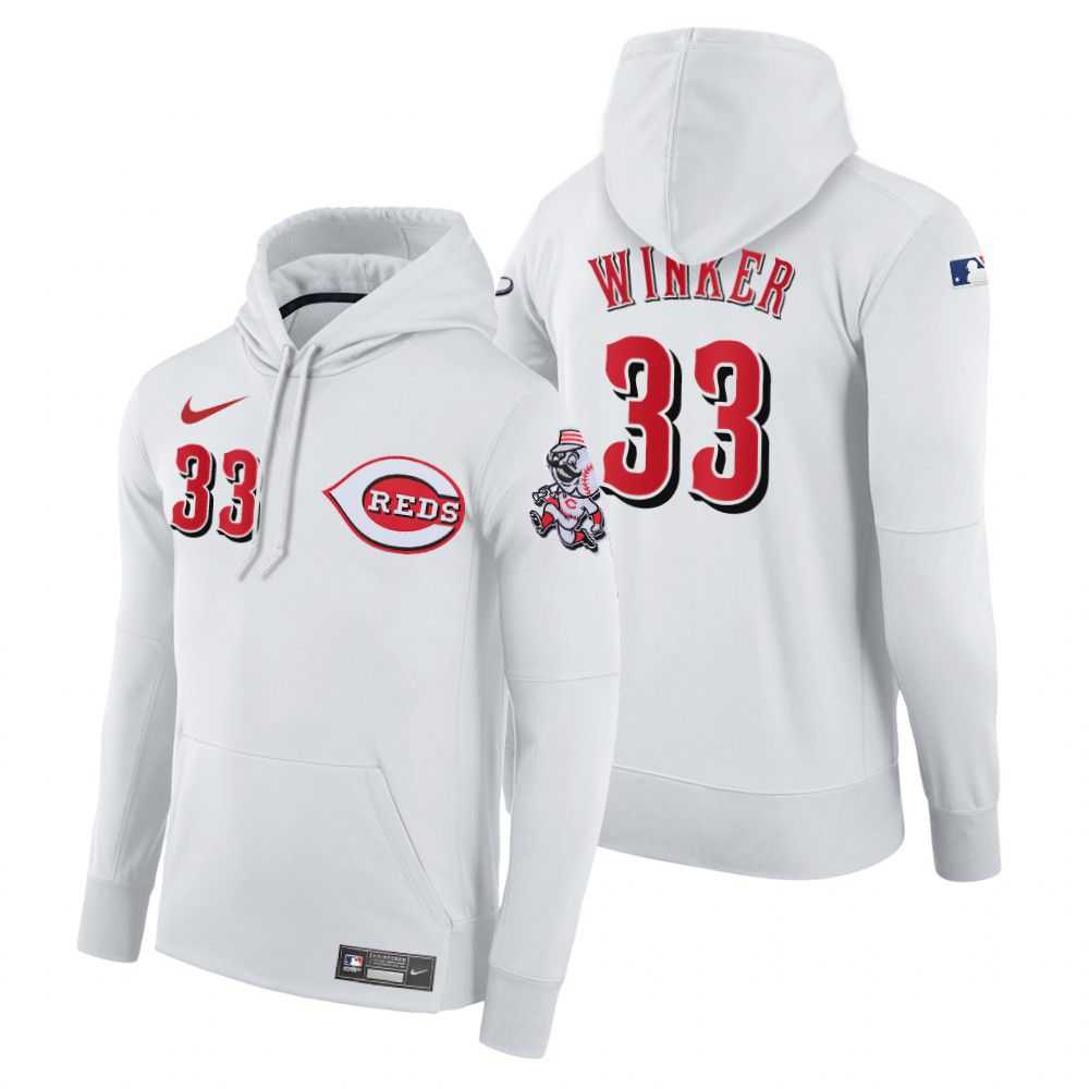 Men Cincinnati Reds 33 Winker white home hoodie 2021 MLB Nike Jerseys Men Cincinnati Reds 33 Winker white home hoodie 2021 MLB Nike Jerseys